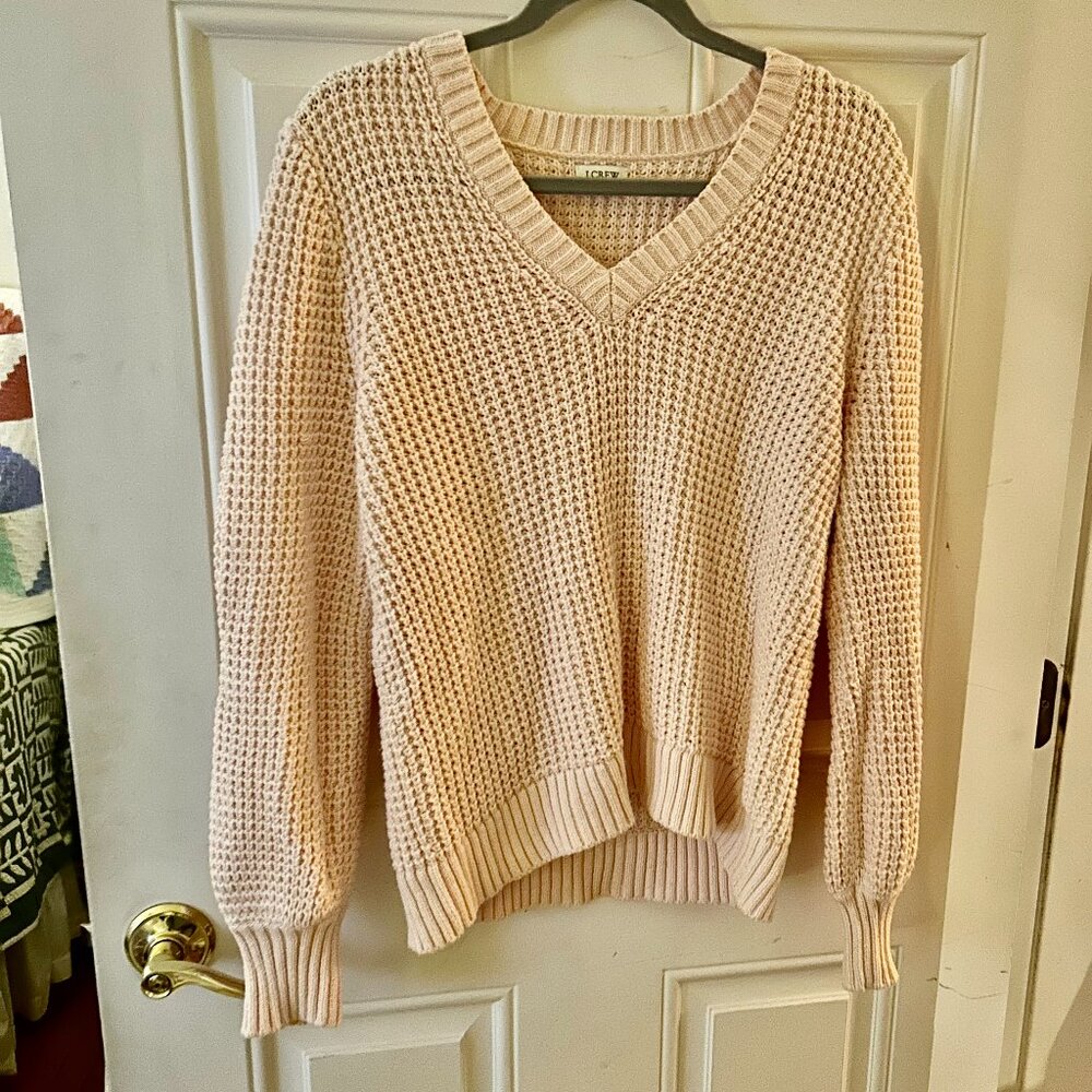 J. Crew Factory Pink Waffle Sweater